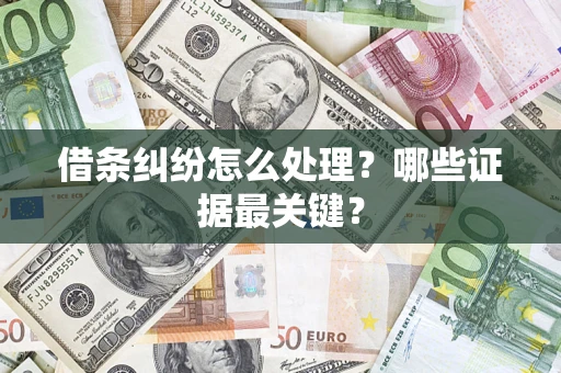 济南借条纠纷怎么处理？哪些证据最关键？