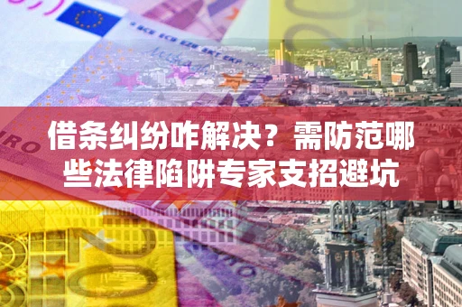 济南借条纠纷咋解决？需防范哪些法律陷阱专家支招避坑