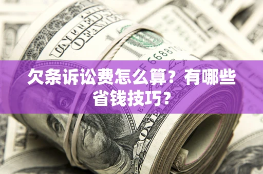 济南欠条诉讼费怎么算？有哪些省钱技巧？